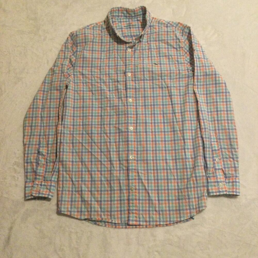 Vineyard Vines Whale shirt Button‎ Down Long Sleeve Shirt Boys Size X-Large 18